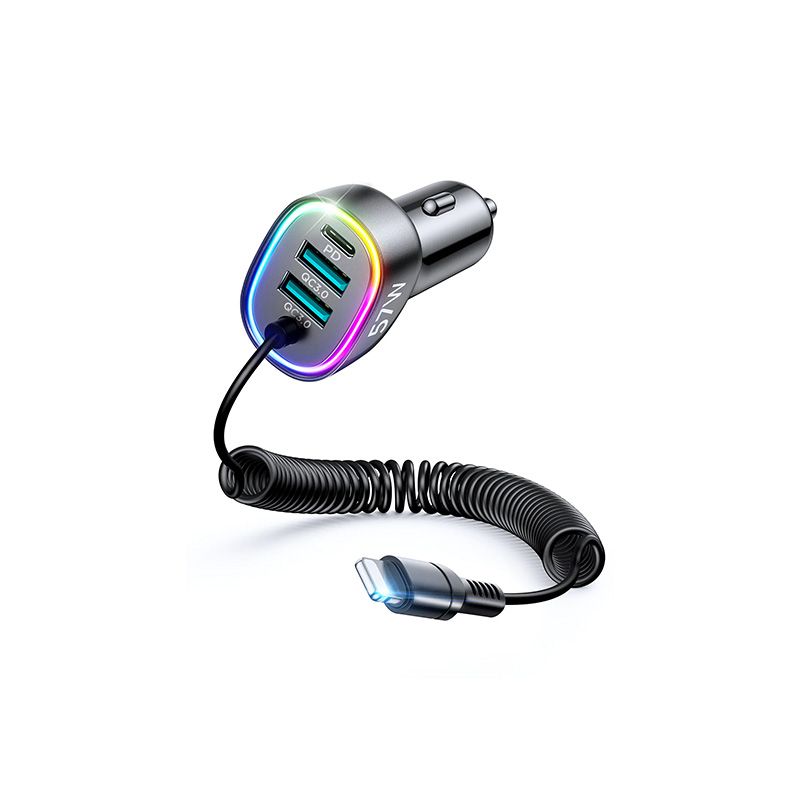 Joyroom JR-CL20 4-in-1 Car Charger with Lightning Cable 57W