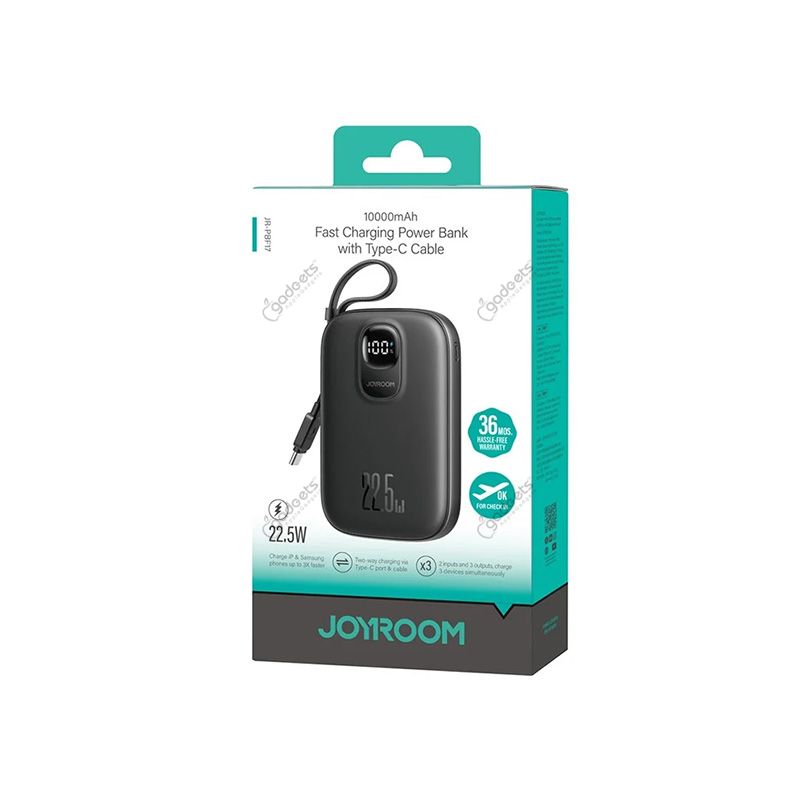 Joyroom JR-PBF17 22.5W Fast Charging Power Bank with Type-C Cable - 10000mAh