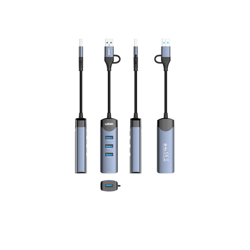 LDNIO DS-134UC 4-in-1 A C USB Hubs