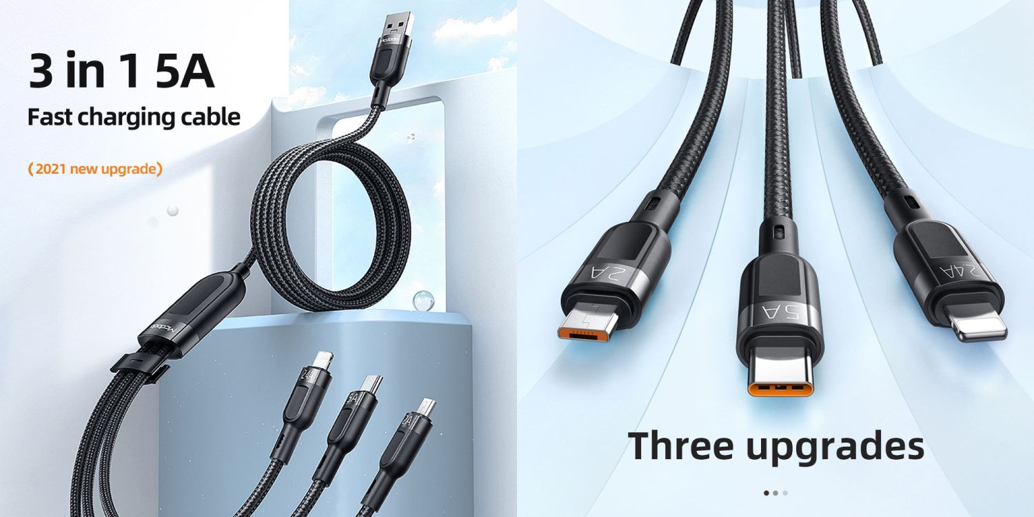 Mcdodo CA879 5A 3 in 1 Fast Data Cable price in Bangladesh