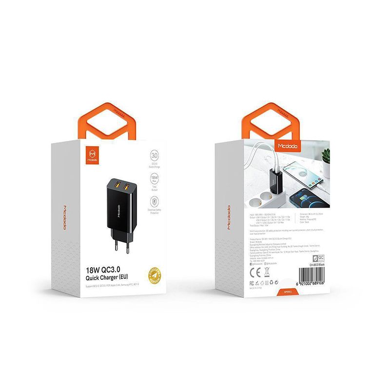 Mcdodo CH-8910 18W QC3.0 Quick Charger EU