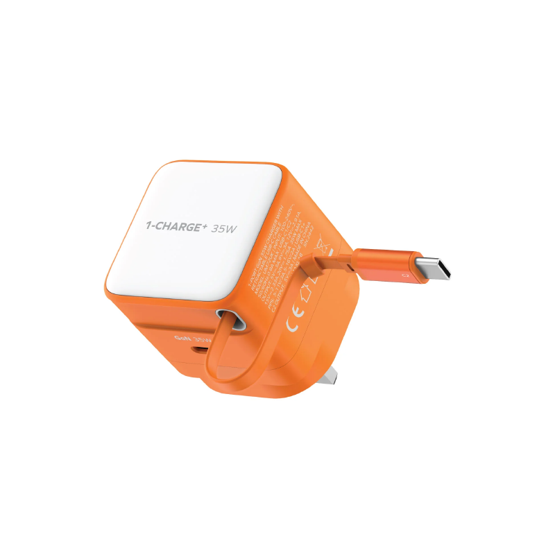 Momax 1 Charge Gan Charger With Built In Type C Cable