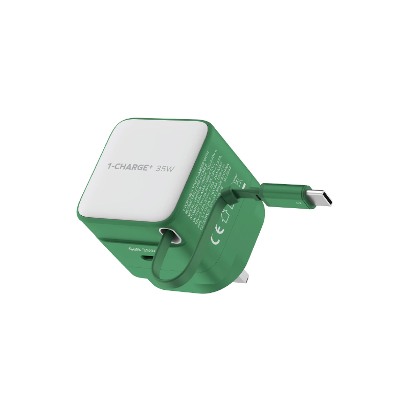 Momax 1 Charge Gan Charger With Built In Type C Cable