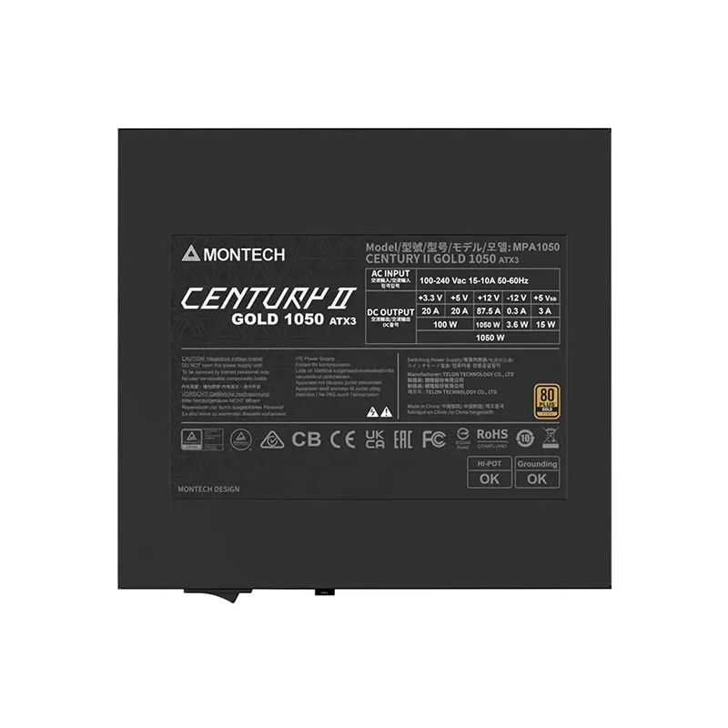Montech Century II 1050W 80 Plus ATX Full Modular Power Supply