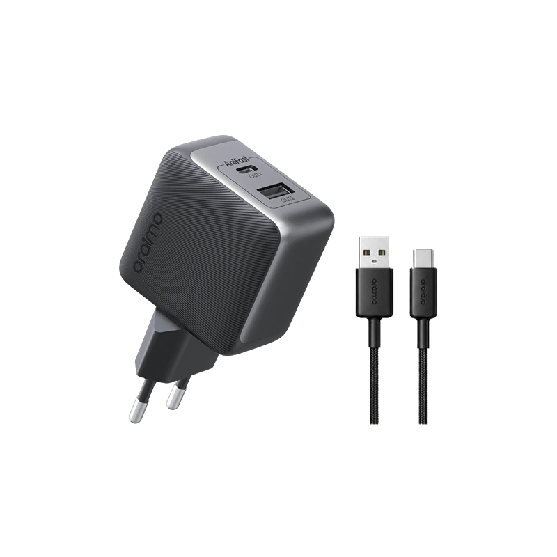 Oraimo OCW-7331E+C54 PowerGaN 33 Pro GaN Dual Port Charger With Type-C Cable - 33W - oraimo