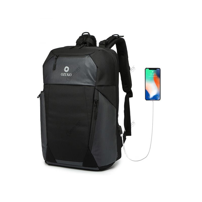 Ozuko 9214 Laptop Bag Waterproof  Usb Charging Luxury Anti Lost Backpack