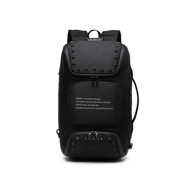 Ozuko 9248 Fashion Business Laptop Student Sports Backpack With External USB Port