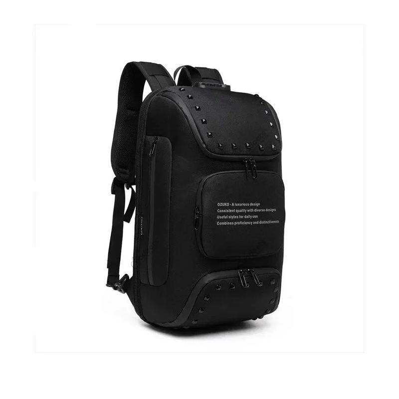 Ozuko 9248 Fashion Business Laptop Student Sports Backpack With External USB Port