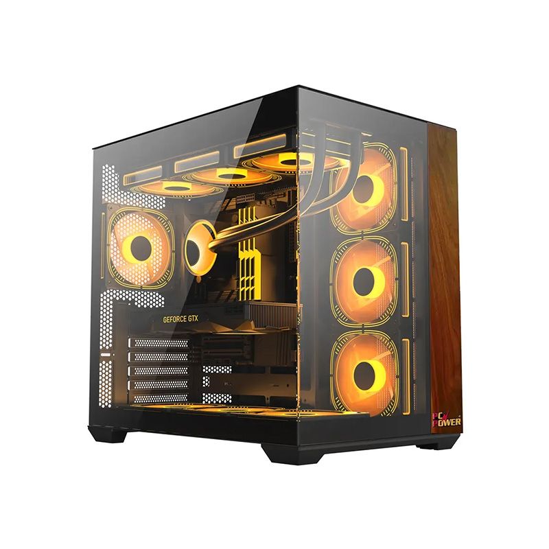 PC Power Dark Wood 7 ARGB Mid Tower Gaming Casing