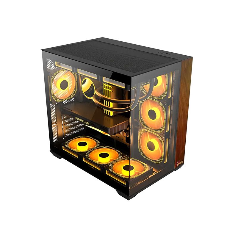 PC Power Dark Wood 7 ARGB Mid Tower Gaming Casing