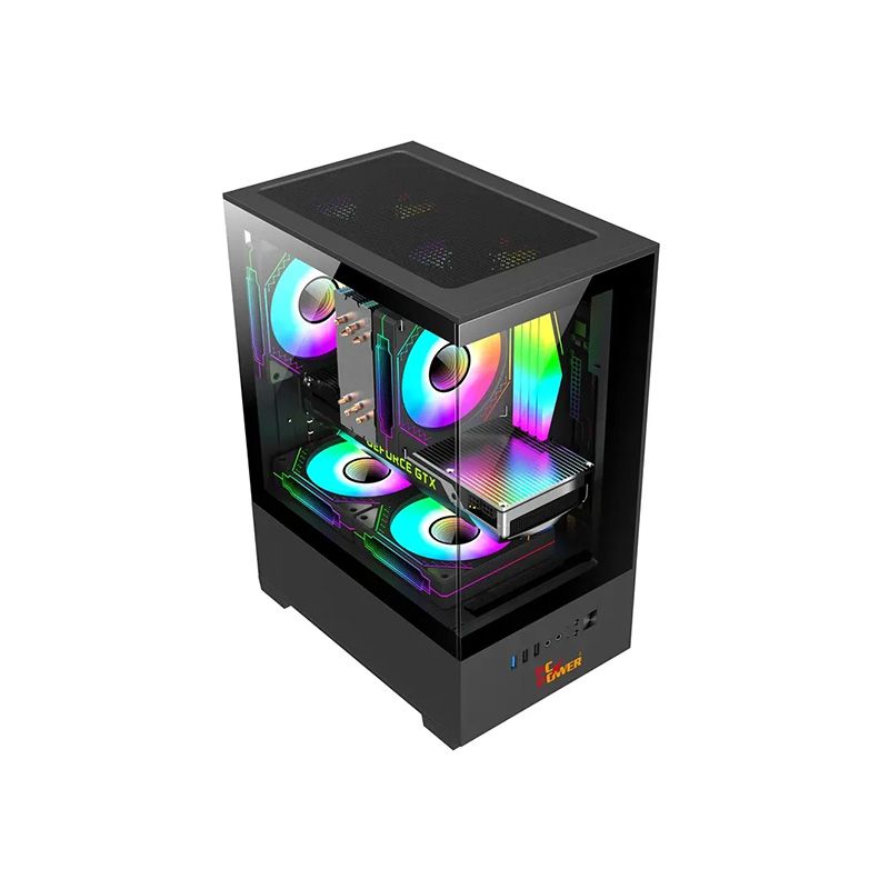 PC Power Ocean View m-ATX 3 ARGB Mid Tower Gaming Casing