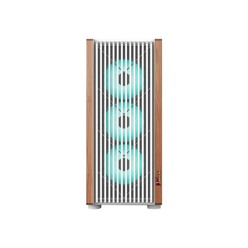 PC Power Wood Mesh E-ATX Mid Tower Gaming Casing