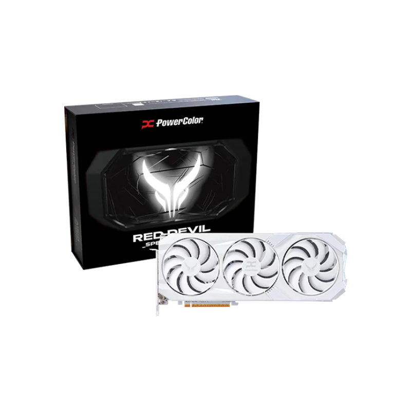 PowerColor Red Devil Spectral White AMD Radeon RX 9070 XT 16GB GDDR6 Graphics Card