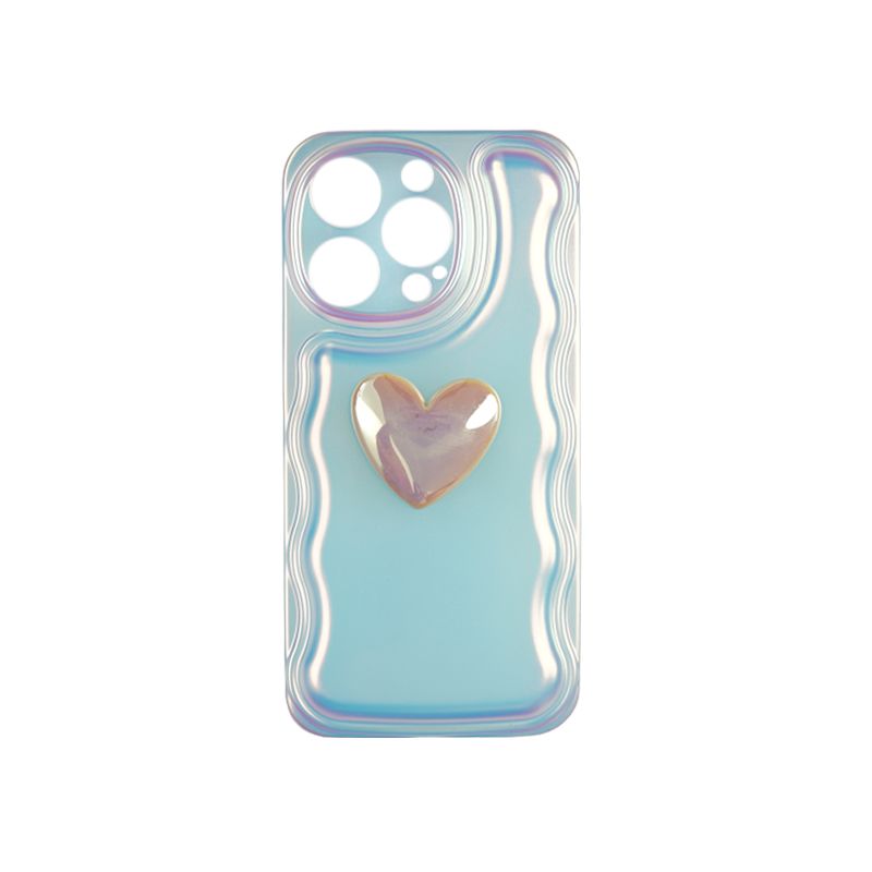 Holographic 3D Love Heart Phone Case for iPhone 14 Series