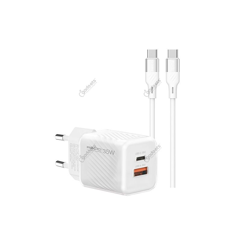 Recci RC83ECC Gan Charger With Type C to C Cable-35W