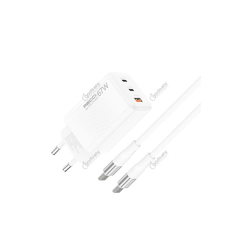 Recci RC85ECC Gan Charger With Type C to C Cable-67W