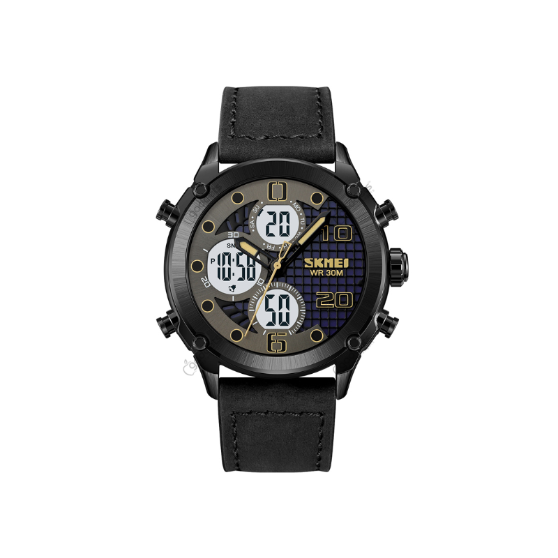 SKMEI 1975 Digital Analog Leather Strap Men’s Watch