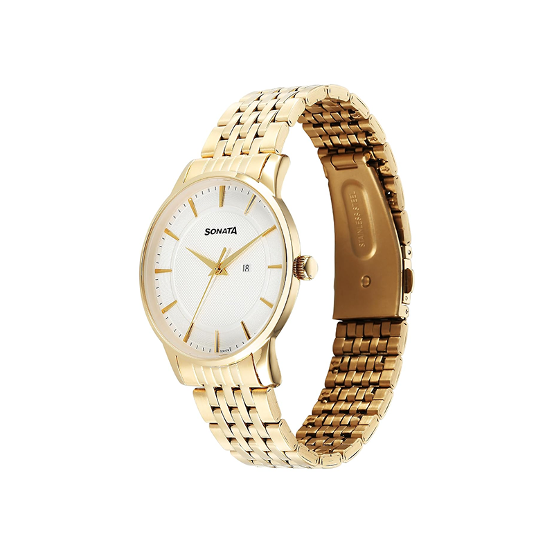 Sonata Festive Quartz 77153ym01 Mens Watch
