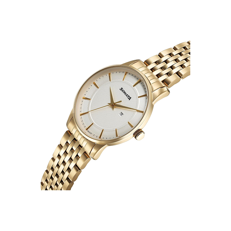 Sonata Festive Quartz 77153ym01 Mens Watch