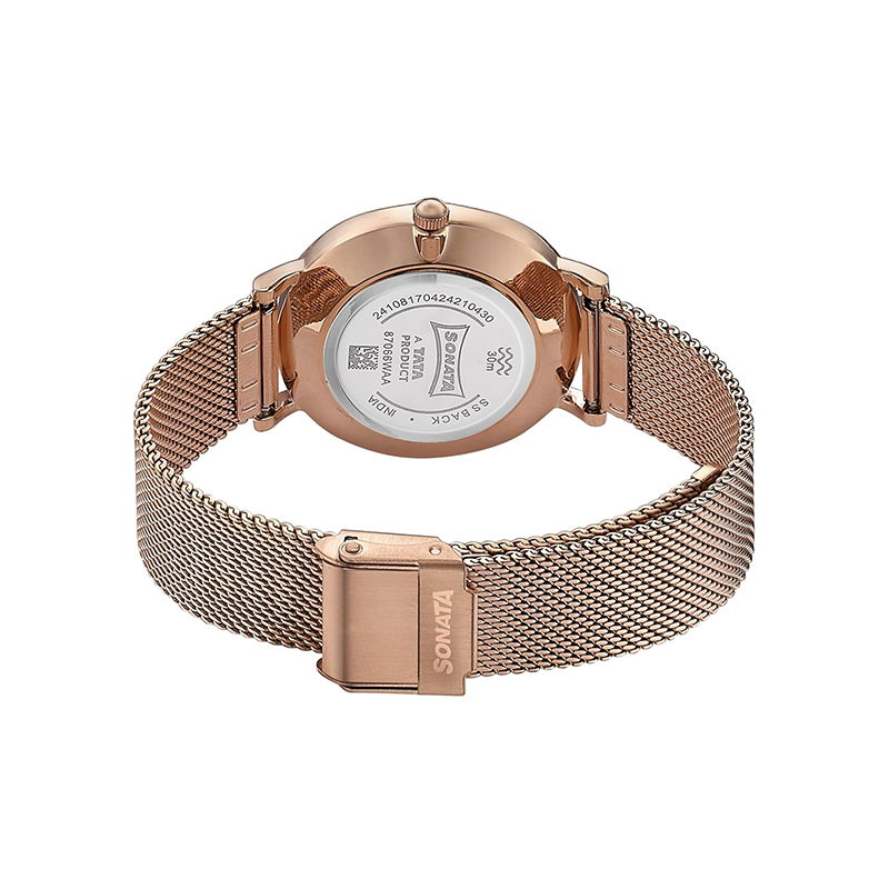 Sonata Quartz 87066WM01 Analog Stainless Steel Women's Watch