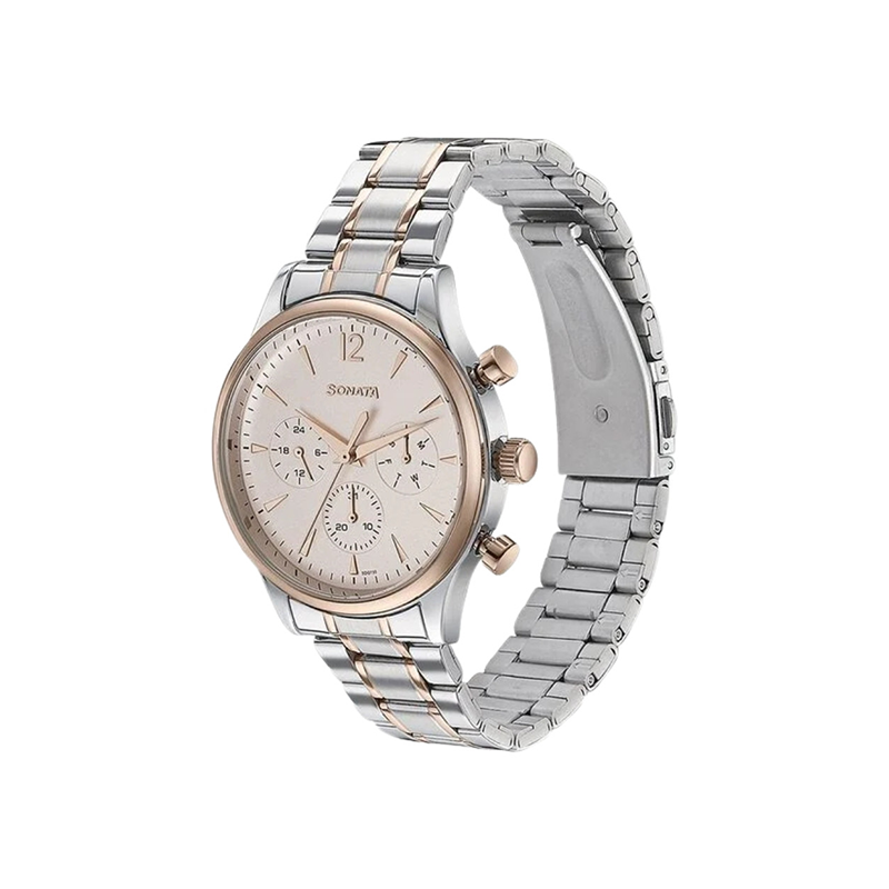 Sonata Quartz Multifunction 77146km01 Mens Watch