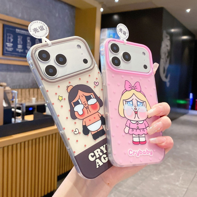 Cute polka dot textured case for babies suitable for iPhone 17 Pro Max iPhone 16 cartoon style creative design Korean style.