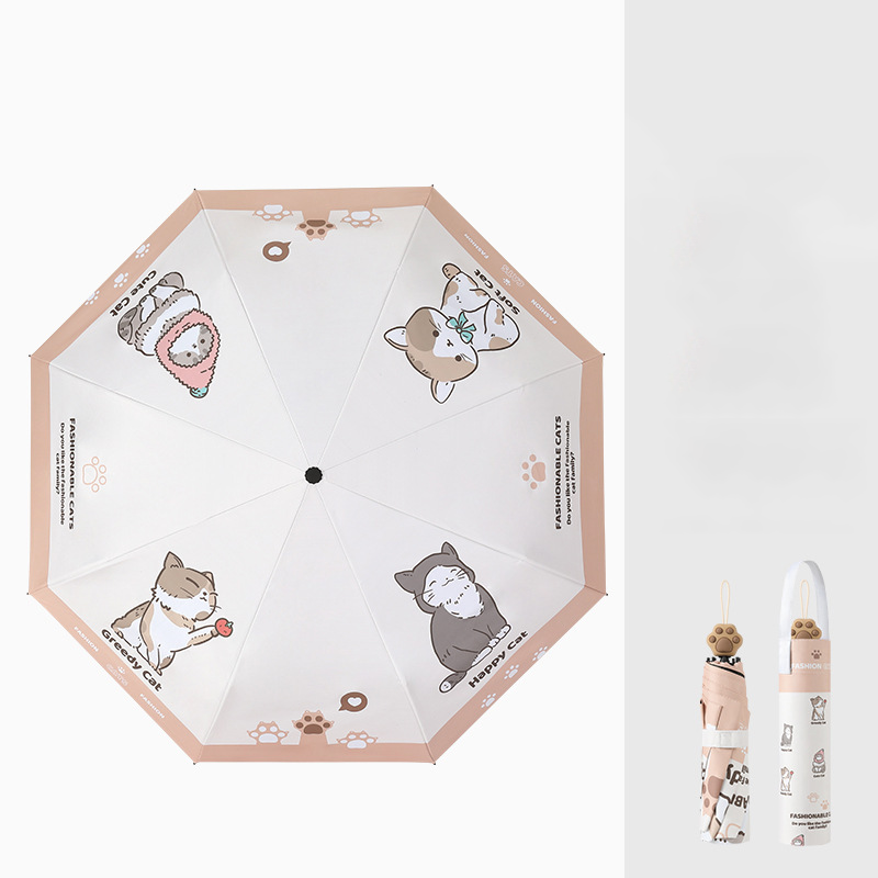 The Cat Paws 21-inch 6-Rib Handbag-Style Umbrella