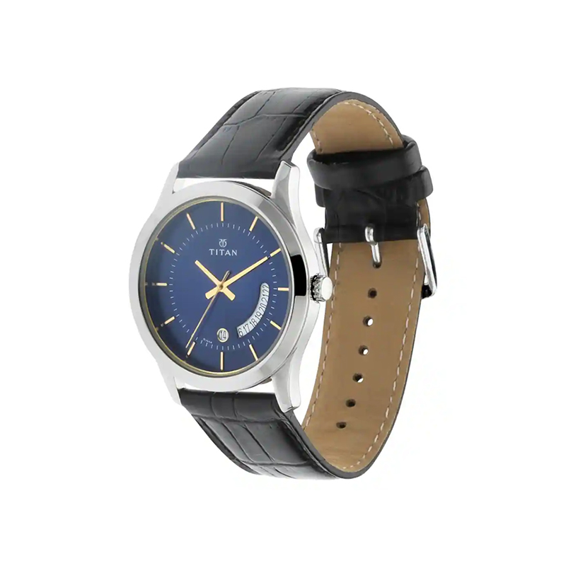Titan 1823SL01 Date Leather Strap Men's Watch