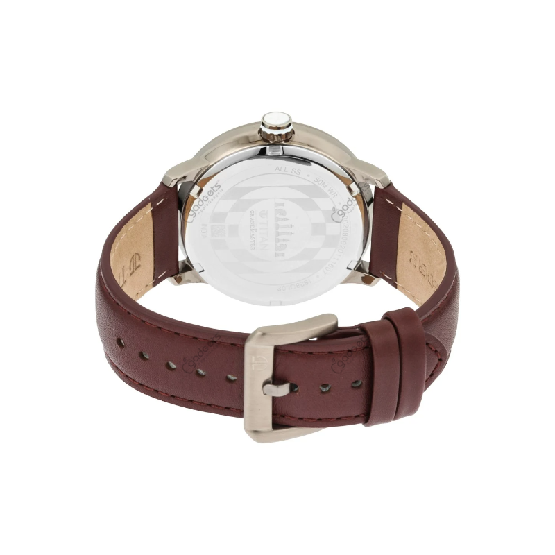 Titan Grandmaster NT1828QL02 Quartz Analog Leather Strap Men’s Watch