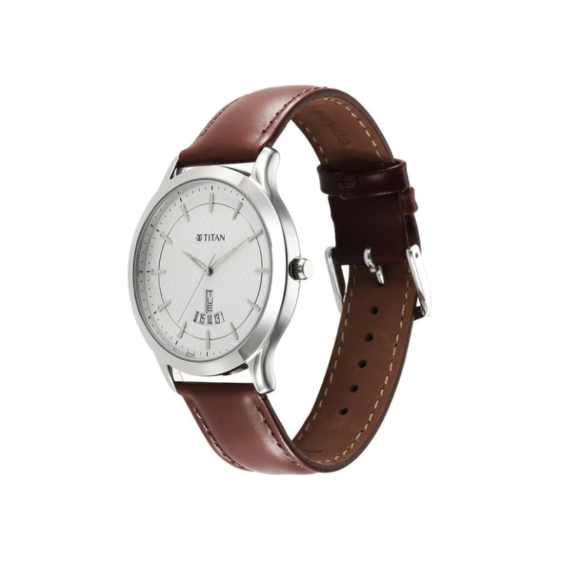 Titan Karishma 1825sl15 Quartz Analog Leather Strap Mens Watch