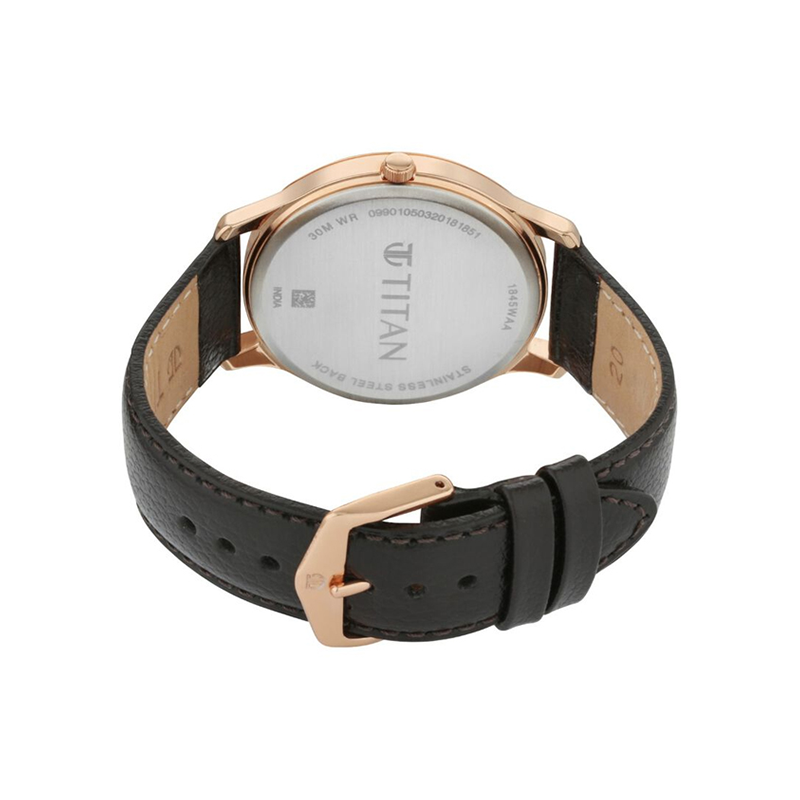 Titan Lagan 1845WL01 Analog Leather Strap Men's Watch