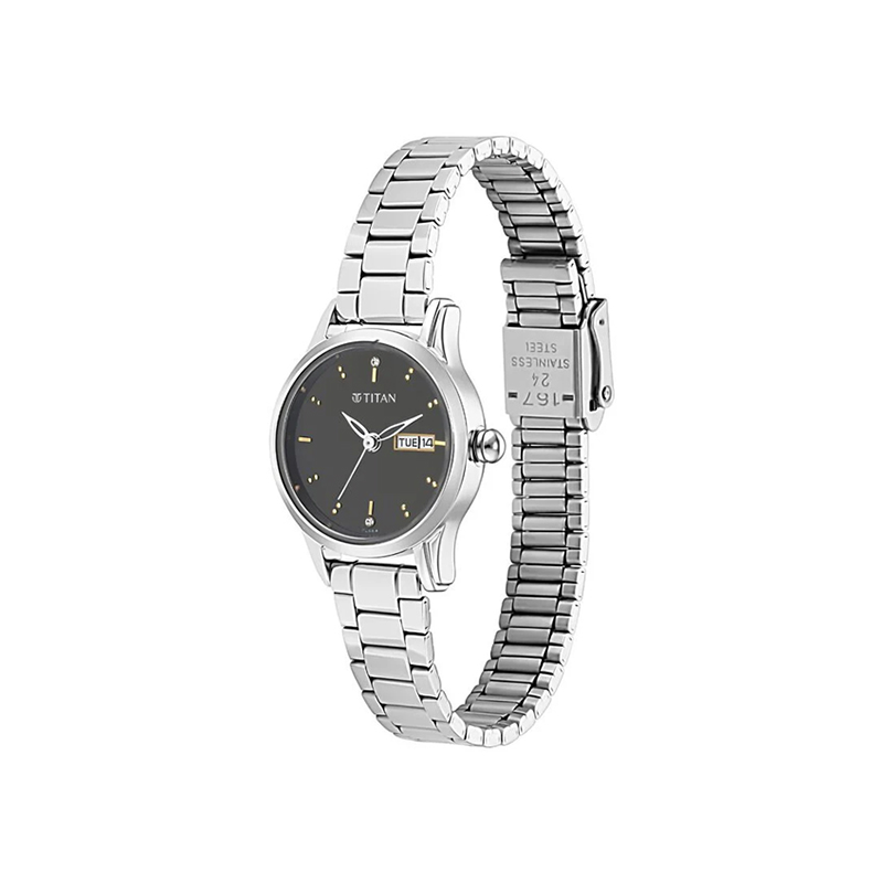Titan Lagan 2656SM03 Day Date Analog Stainless Steel Women's Watch