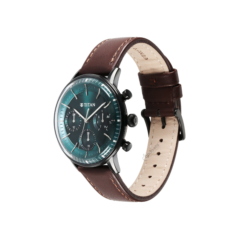 Titan Light Leathers NT90171NL01 Quartz Multifunction Leather Strap Men’s Watch
