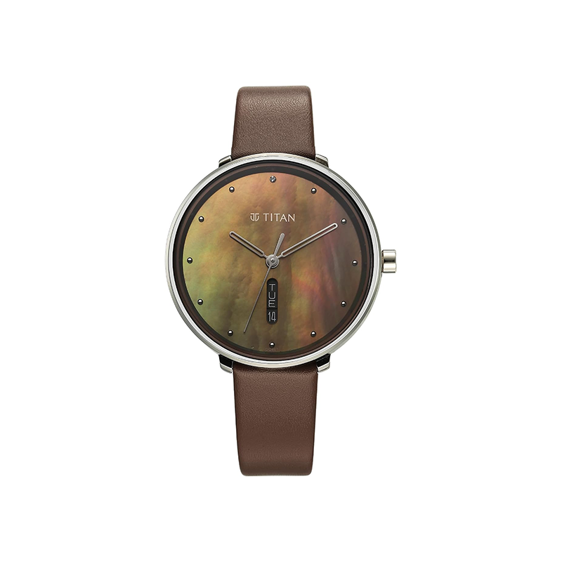 Titan Neo 2763SL01 Analog Day Date Leather Strap Women’s Watch
