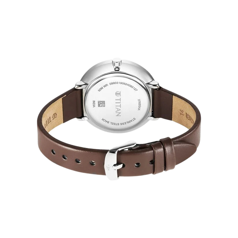 Titan Neo 2763SL01 Analog Day Date Leather Strap Women’s Watch