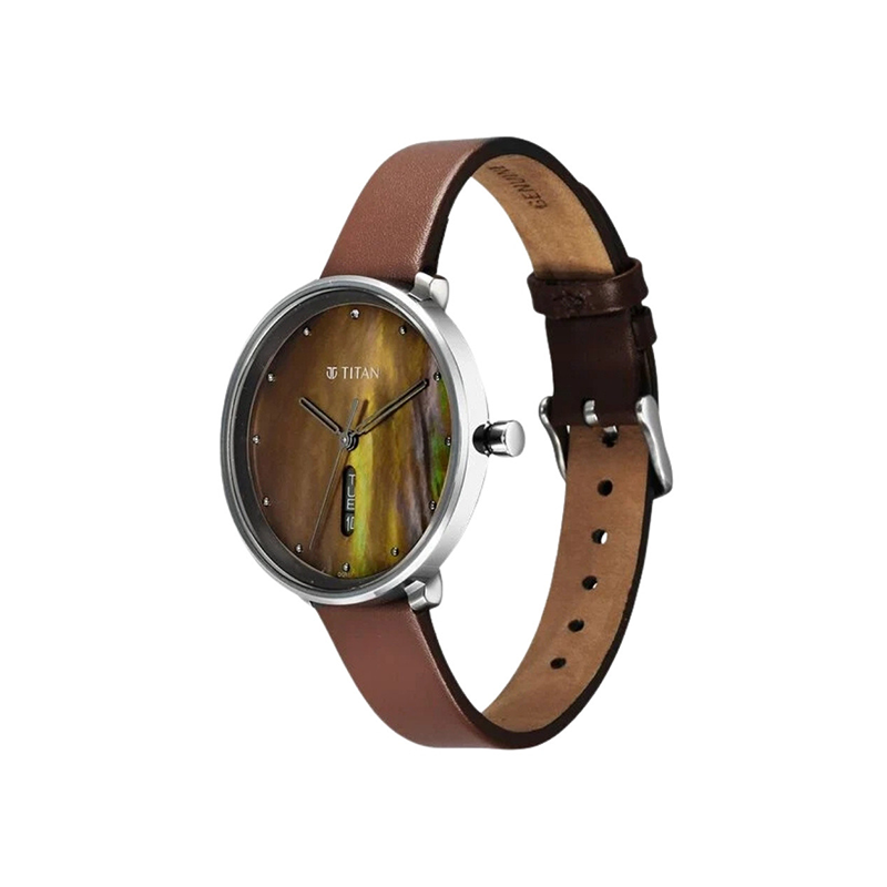 Titan Neo 2763SL01 Analog Day Date Leather Strap Women’s Watch