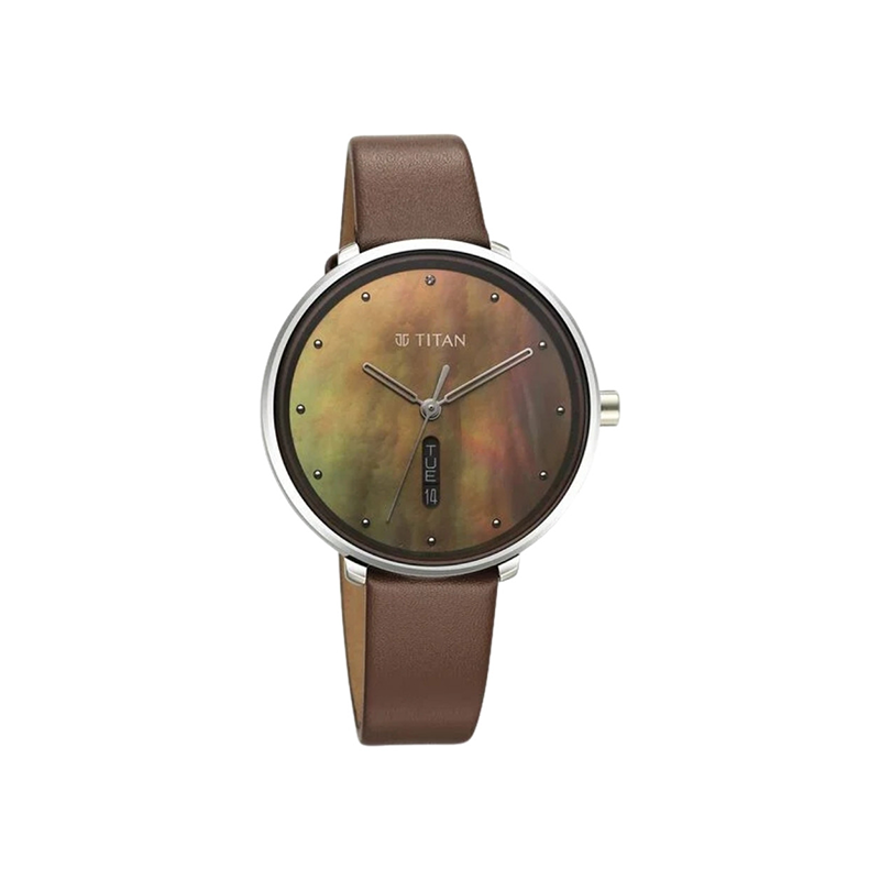 Titan Neo 2763SL01 Analog Day Date Leather Strap Women’s Watch