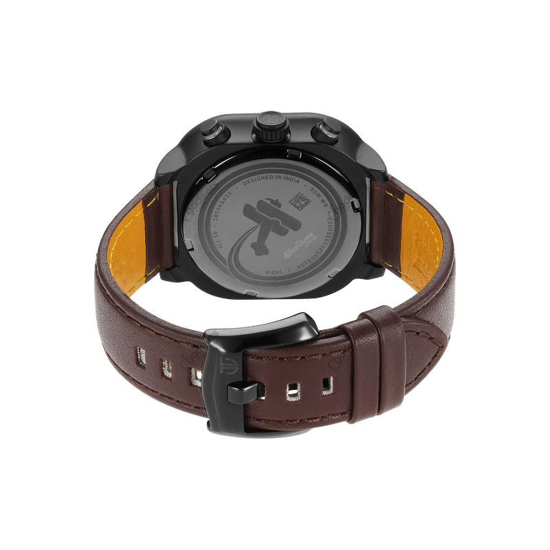 Titan Octane Aerobatics Nt1856nl02 Chronograph Leather Strap Mens Watch