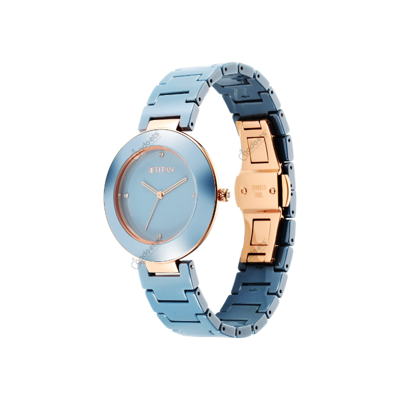 Titan Purple Ceramics 95189kc05 Analog Ceramic Strap Womens Watch