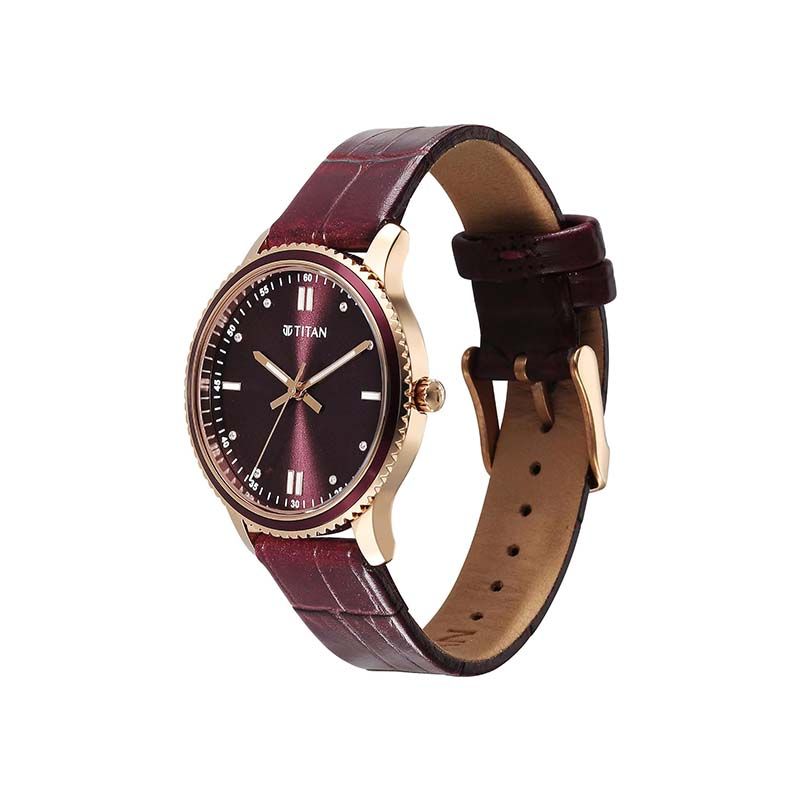 Titan Purple Quartz 2766kl01 Womens Watch