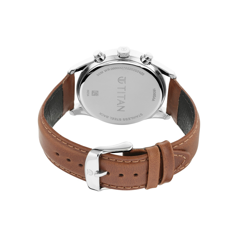 Titan Quartz 1805SL04 Leather Strap Men's Watch