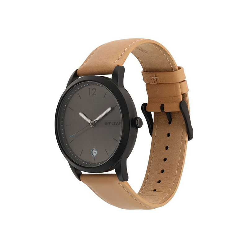 Titan Quartz 1806NL01 Analog Leather Strap Men's Watch