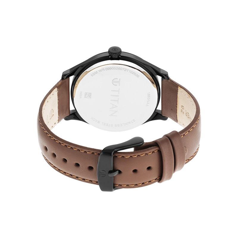 Titan Quartz 1865NL01 Leather Strap Men's Watch
