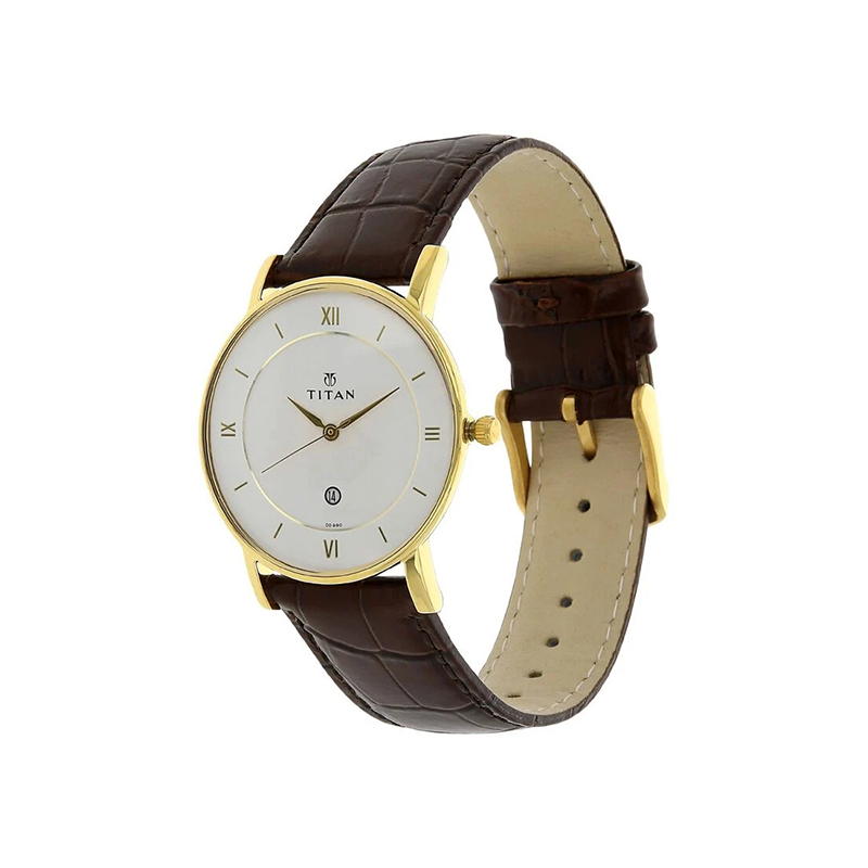 Titan Quartz 9162YL01 Analog Leather Strap Men's Watch