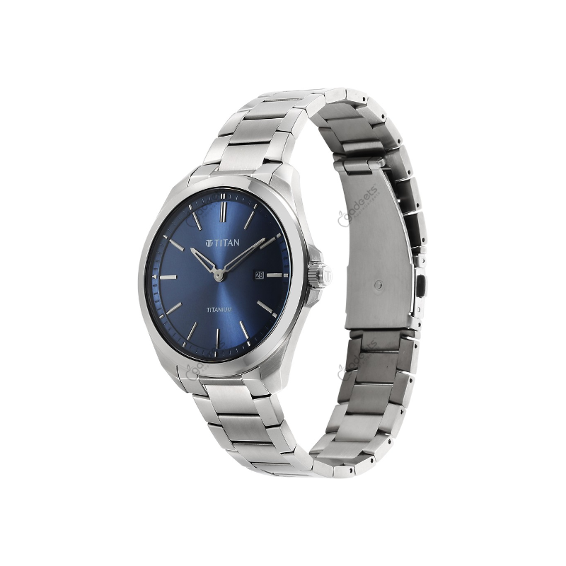 Titan Titanium NT90177TM01 Quartz Analog Titanium Strap Men’s Watch