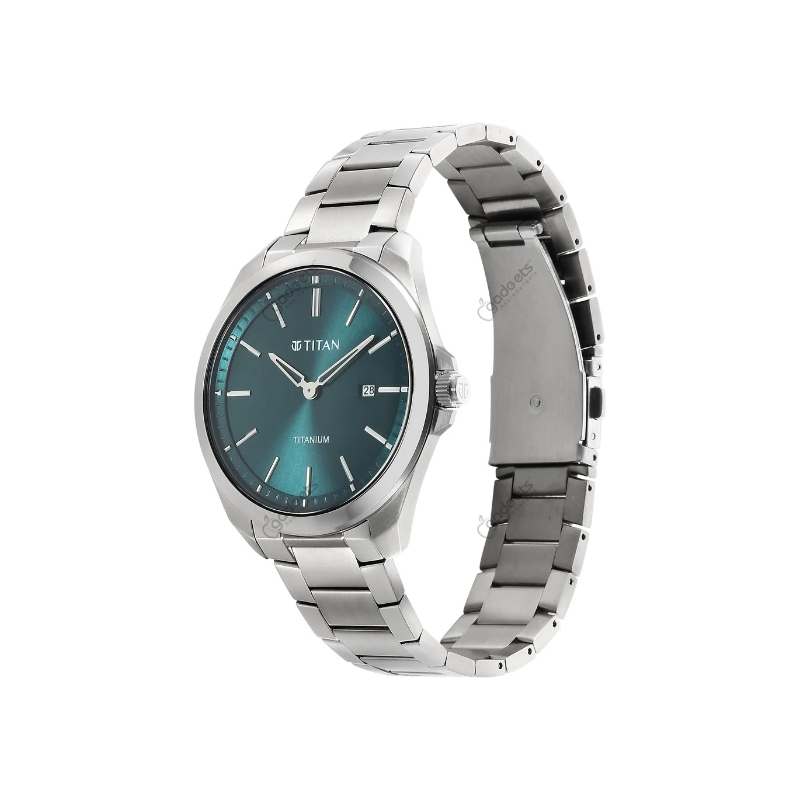 Titan Titanium NT90177TM02 Quartz Analog Titanium Strap Men’s Watch