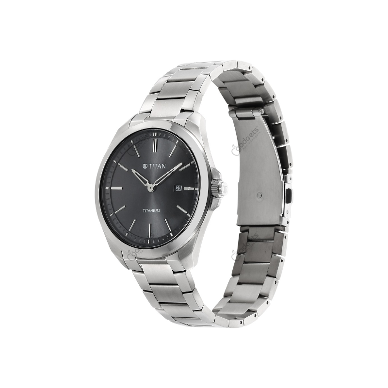 Titan Titanium NT90177TM03 Quartz Analog Titanium Strap Men’s Watch