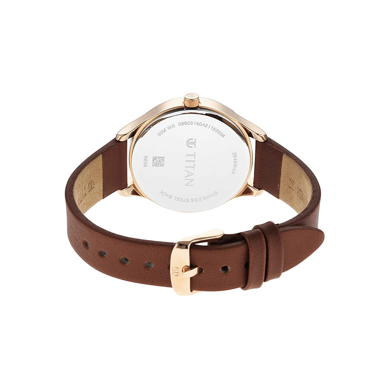 Titan Workwear 2649WL01 Quartz Analog Date Leather Strap Women's Watch