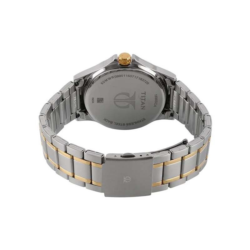 Titan Workwear Quartz 1698BM01 Analog Date Stainless Steel Strap Men’s Watch