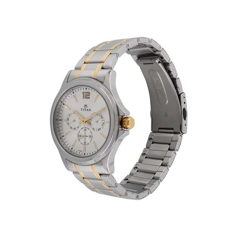 Titan Workwear Quartz 1698BM01 Analog Date Stainless Steel Strap Men’s Watch
